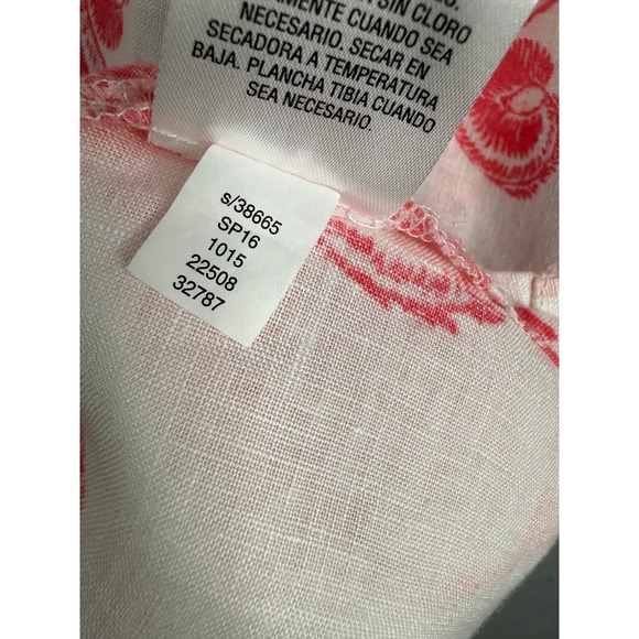 Charter Club Linen Tunic Womens Large Embroidered 3/4 Sleeve Boho Coastal Beach - Picture 4 of 7